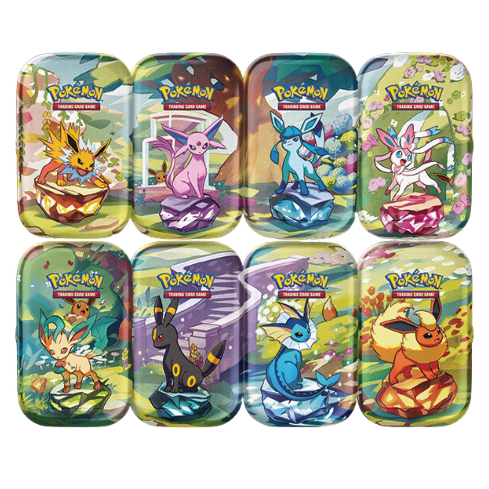 Pokemon Scarlet & Violet Prismatic Evolutions Mini Tin Display